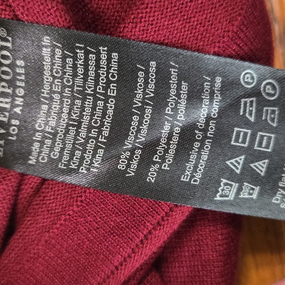 Liverpool Women's Burgandy Pullover Sweater Size S - Picture 8 of 8